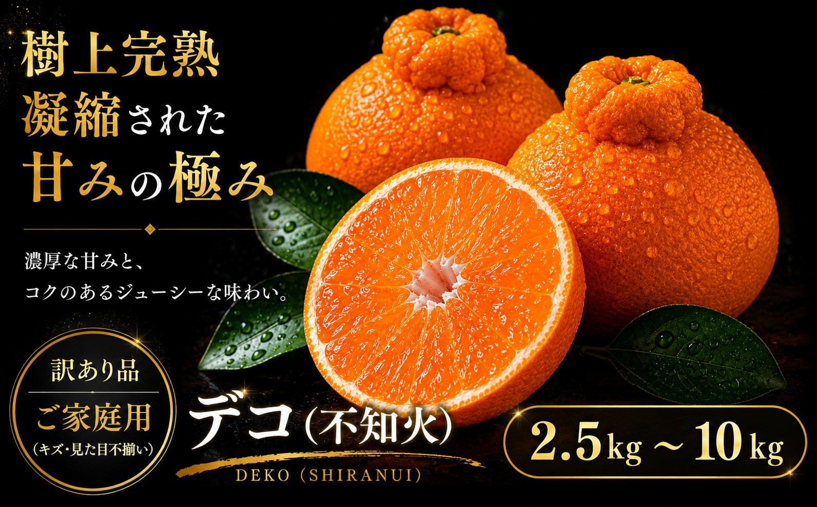 
                  ＜濃厚果実 愛媛県産媛デコ 合計約2.5／5／7.5／10kg＞『2027年1月中旬～4月中旬迄に順次出荷予定』 選べる 訳あり 不知火 しらぬい あまい 甘み ミカン 蜜柑 ご家庭用 果汁 果物 くだもの フルーツ オレンジ 柑橘 特産品 極尽道 愛媛県 西予市 【常温】
                