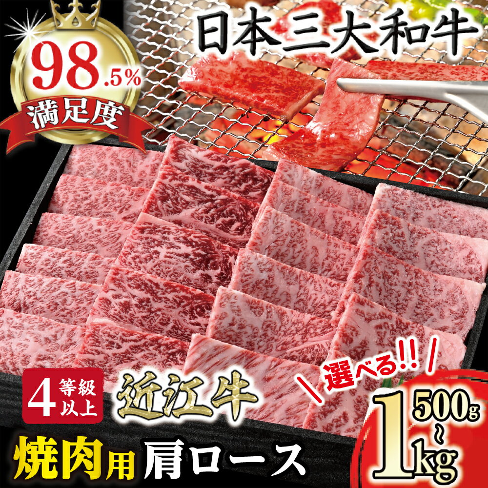【ふるさと納税】【4等級以上】近江牛 焼肉用肩ロース 選べる 500g / 1kg 【牛肉】【牛】【a4】【a5】【国産】