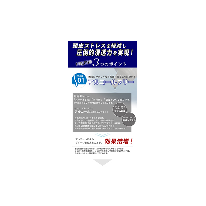 薬用ウーマフリード3本 150ml 育毛剤 美容 頭皮 ケア 馬油 髪 頭髪 中高年 加齢 人気 厳選 袋井市 雑貨 日用品 _イメージ4