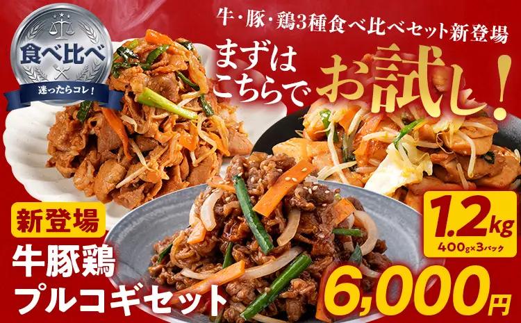 プルコギ 牛豚鶏プルコギセット 1.2kg 最短10日発送 プルコギ 