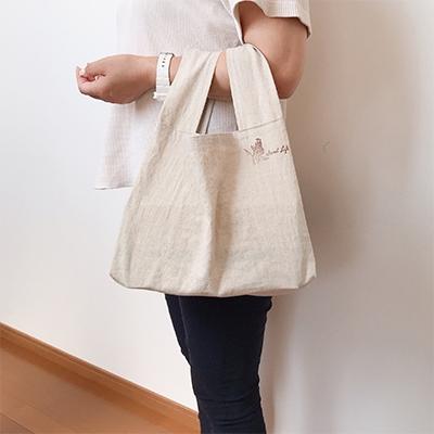 ふるさと納税 潮来市 素材にこだわったエコバッグ(Sサイズ)