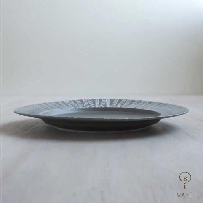 【波佐見焼】Shabby chic style 25cm プレート 2枚セット（ダークグレー） 食器 皿 【和山】 [WB101]  波佐見焼