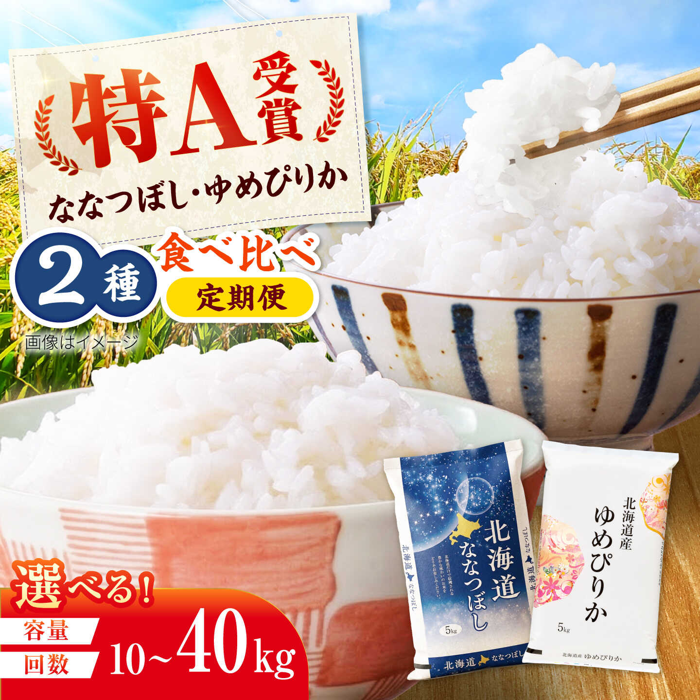 【ふるさと納税】【令和7年産・令和8年産先行予約】【選べる容量/回数】 北海道米 ななつぼし・ゆめぴりか 5kg〜10kg 食べ比べ定期便 | 米 お米 白米 ゆめぴりか ななつぼし 新米予約 定期便 先行予約 北海道米 ブランド米 R7 R8 | 株式会社SKFグループ[BOAY017]