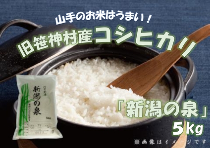 【令和7年産新米予約】コシヒカリ 「新潟の泉」 5kg 旧笹神村産 上泉 農家直送 コメドック 金賞 9月下旬発送予定  1Q01019