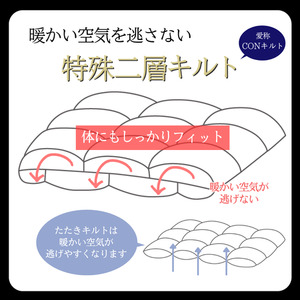 【ゴールド】＜京都金桝＞特殊2層キルト 羽毛布団 ロジック(ポーランド産マザーホワイトグースダウン95％ ホワイトコウダ・たっぷり1200gふっくら仕上げ）≪羽毛ふとん 国内再洗浄 DP450 ふるさ