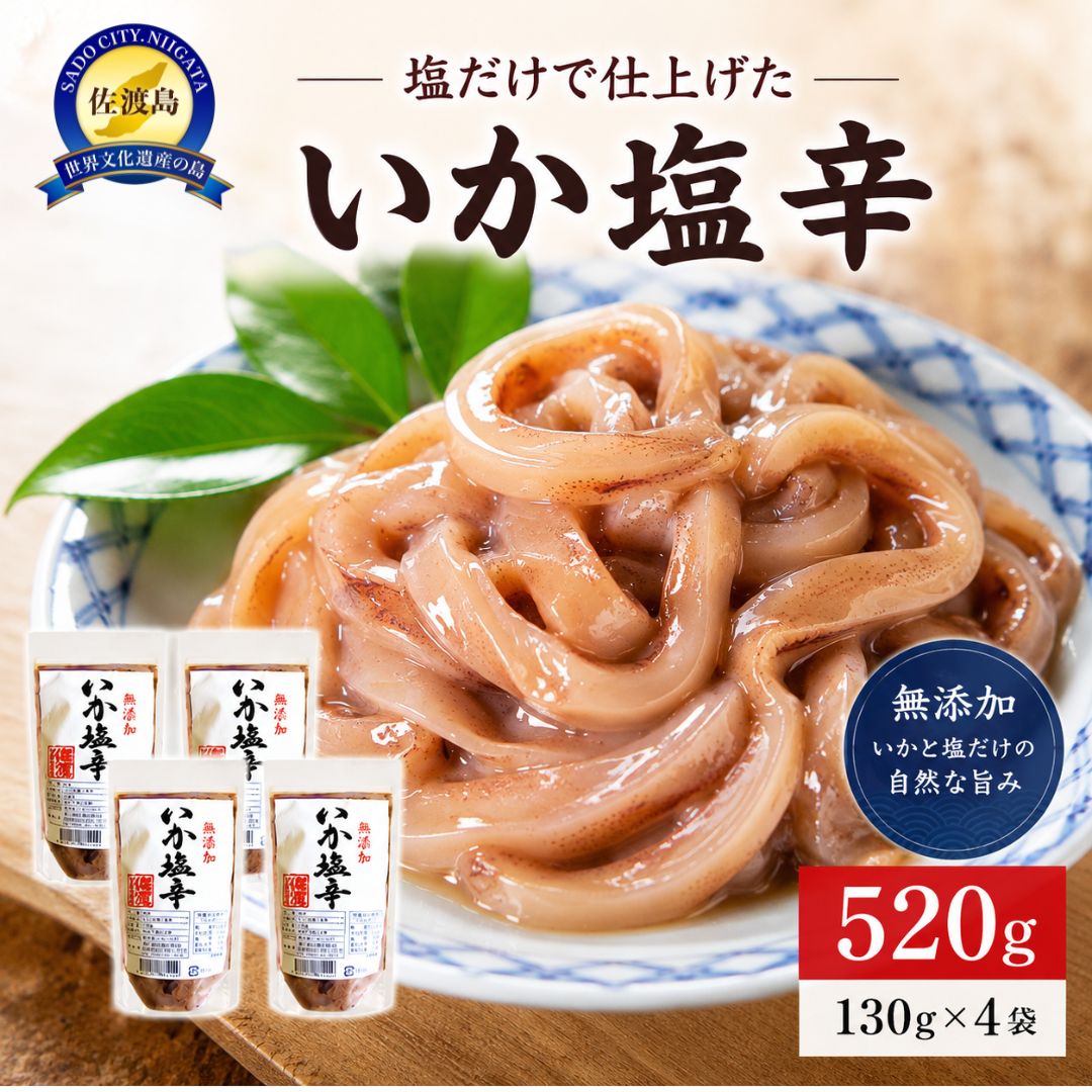 【ふるさと納税】【無添加】いか塩辛130g×4袋