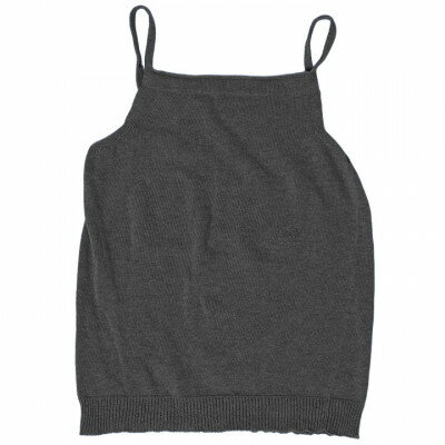 【ふるさと納税】日本製 オーガニックコットン ゆるふわ キャミ S-M 無縫製 チャコール (6661-7356)【1324119】