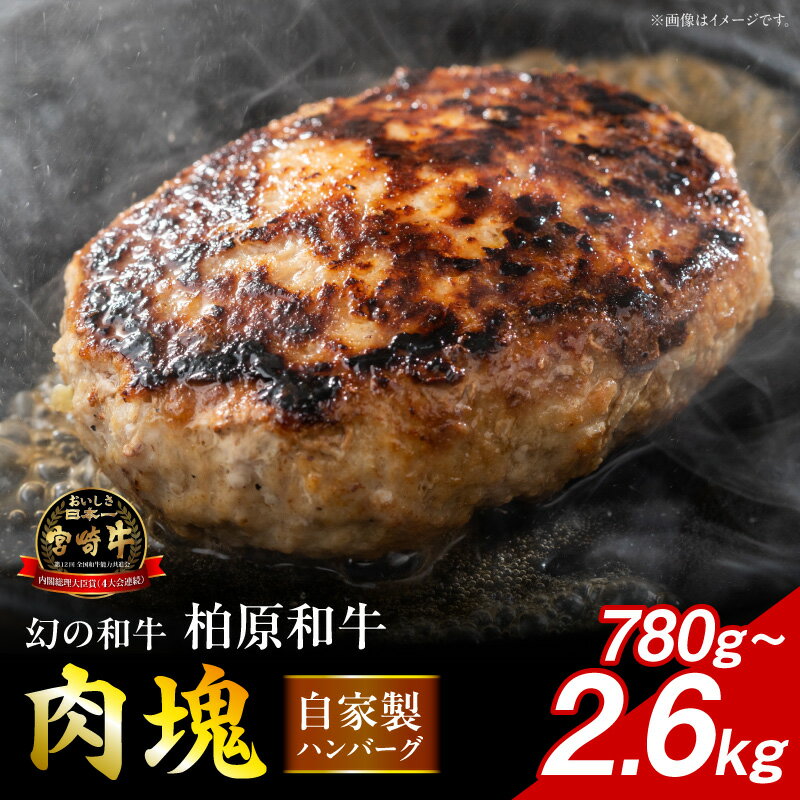 【ふるさと納税】【選べる内容量】宮崎が誇る幻の逸品「柏原和牛」の贅沢ハンバーグ780g~2.6kg 国産 黒毛和牛 宮崎牛 牛肉 ハンバーグ 冷凍 宮崎県 小林市 柏原和牛