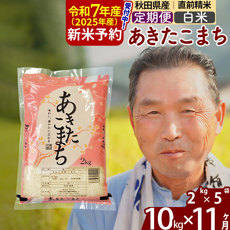 【ふるさと納税】※令和7年産 新米予約※《定期便11ヶ月》秋田県産 あきたこまち 10kg【白米】(2kg小分け袋) 2025年産 お届け時期選べる お届け周期調整可能 隔月に調整OK お米 おおもり