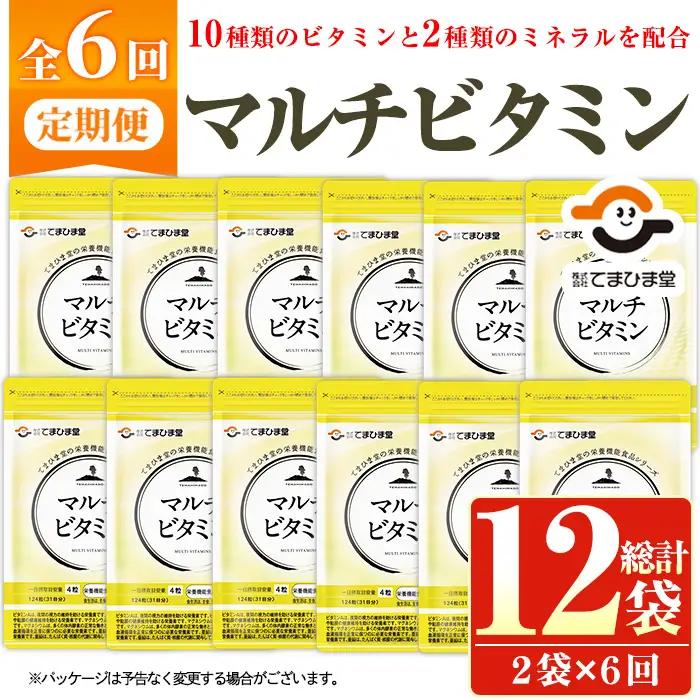 No.1279-B ＜定期便・全6回(隔月)＞マルチビタミン(2袋×6回・計12袋) 鹿児島 日置市 健康食品 サプリ 栄養バランス 食生活 安心安全 野菜不足 好き嫌い 豊富な栄養素 マルチビタミン ミネラル 亜鉛 マグネシウム 【てまひま堂】