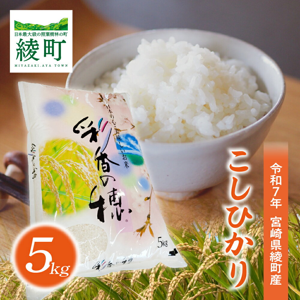 【ふるさと納税】綾町産こしひかり「米5kg」 令和7年産 白米 お米 ごはん ご飯 精米 ライス コシヒカリ 宮崎県 国産