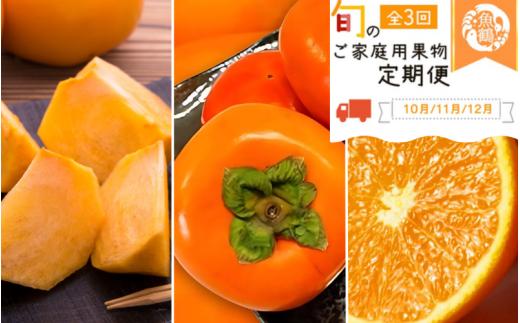 
                  【3回定期便】【10・11・12月】紀州和歌山産旬のご家庭用果物定期便 (ひらたねなし柿・富有柿・みかん) / フルーツ くだもの 果物 定期便 3回定期便 和歌山 柿 カキ みかん 柑橘 ミカン 有田みかん【tkb379】
                