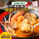 【ふるさと納税】 海鮮 スープカレー 500g×2個 2～4人前 奥芝商店 竜宮の賄い エビ イカ ホタテ あさり シーフード カレー パウチ グルメ ご当地 お取り寄せ 専門店の味 レトルト 人気 魚介 冷凍 ギフト プレゼント 贈答 贈り物 北海道 札幌市