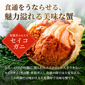 【蟹の匠 魚政】松葉ガニの甲羅盛り 蟹の漢船（おとこぶね）中サイズ 1個（2024年1月～発送）