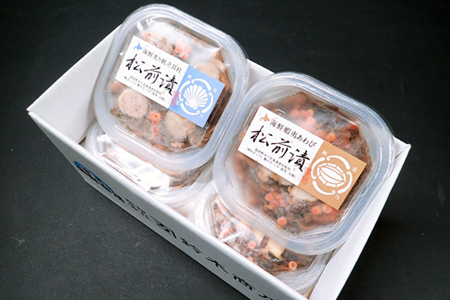 あわび松前漬けとほたて松前漬け各100g×2P(計400g) A-11239