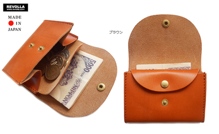 職人仕上げ 牛革 フラップ 手のひらサイズ 極小財布 男女兼用 日本製 静岡県 牧之原市 REVOLLA