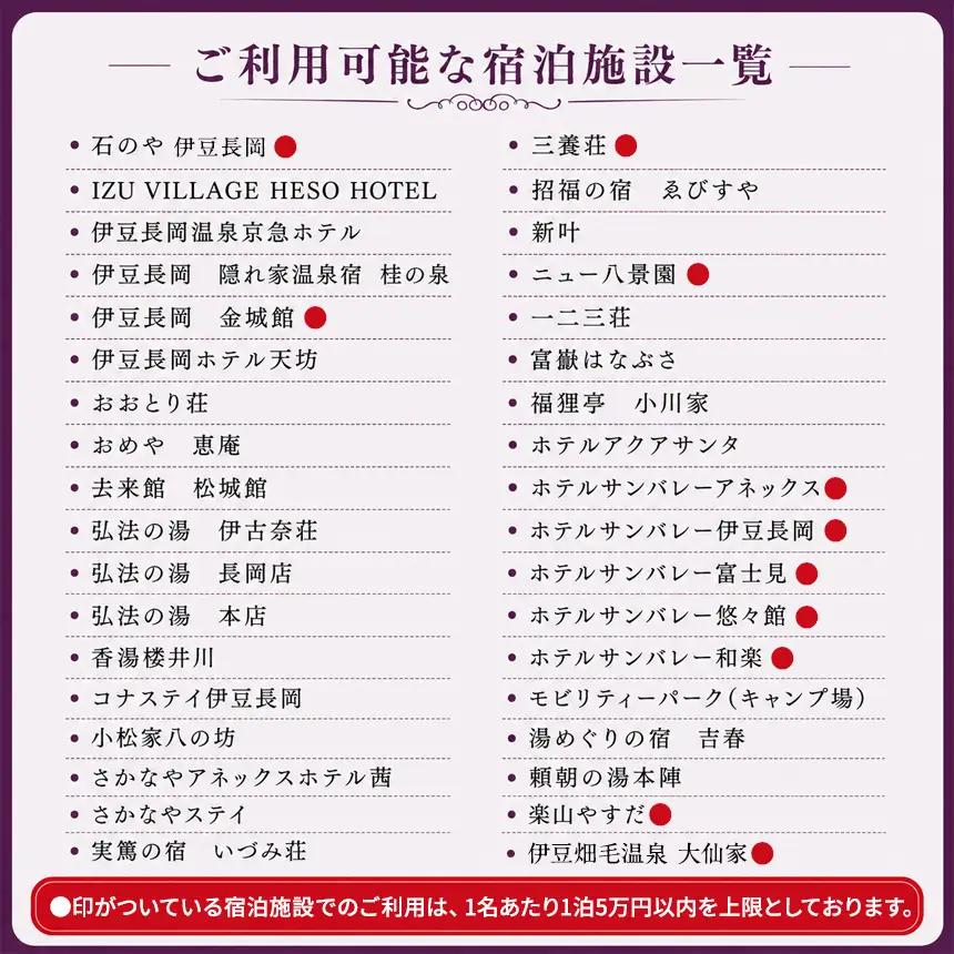 【12,000円分】伊豆の国市宿泊感謝券（1000円×12枚）