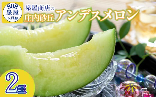 【令和7年産先行予約】泉屋商店の庄内砂丘アンデスメロン 2玉　K-717