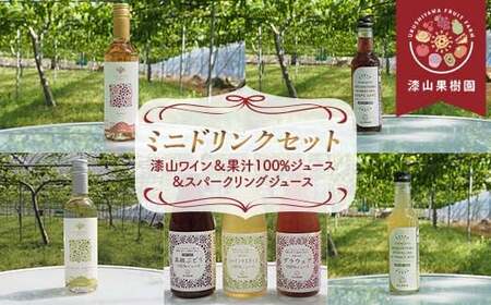 漆山果樹園ミニドリンクセット 「漆山ワイン ＆ 果汁100%ジュース & スパークリングジュース」 計7本 『漆山果樹園』 山形県 南陽市 [2354]