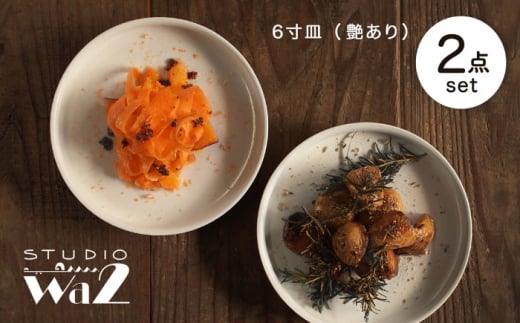 【波佐見焼】KINU 6寸皿 2点セット（艶あり）【studio wani】 [MB81]