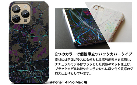 No.325-11 【川西】地図柄iPhoneケース（バックカバータイプ・ブラック） iPhone 12 mini 用