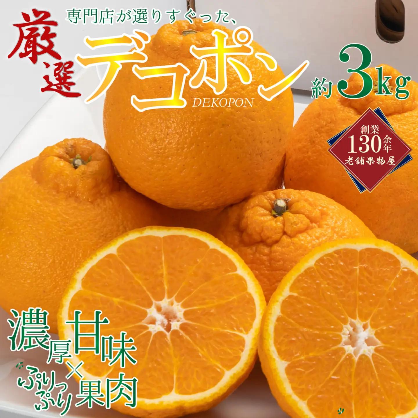 【2027年3月中旬以降発送開始】厳選！濃厚甘味の「デコポン」約3kg 不知火