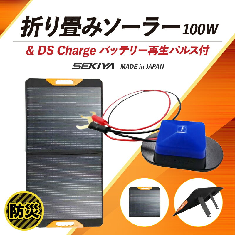 【ふるさと納税】折り畳みソーラーパネル 最大出力100W 超小型パルス DS Chargeバッテリー再生パルス付き ソーラーパネル 給電 充電 アウトドア 非常用電源 バッテリー 軽量 折り畳み