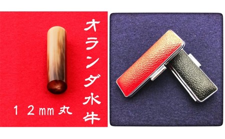 オランダ水牛12mm（5書体）牛革ケース（黒） 民芸品 工芸品  れいしょたい