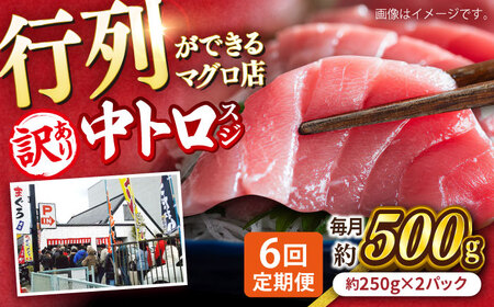 【全6回定期便】【訳あり】天然 本まぐろ 中トロ（約450～500g（2柵入り））まぐろまぐろまぐろまぐろまぐろまぐろまぐろ[AKAK088]