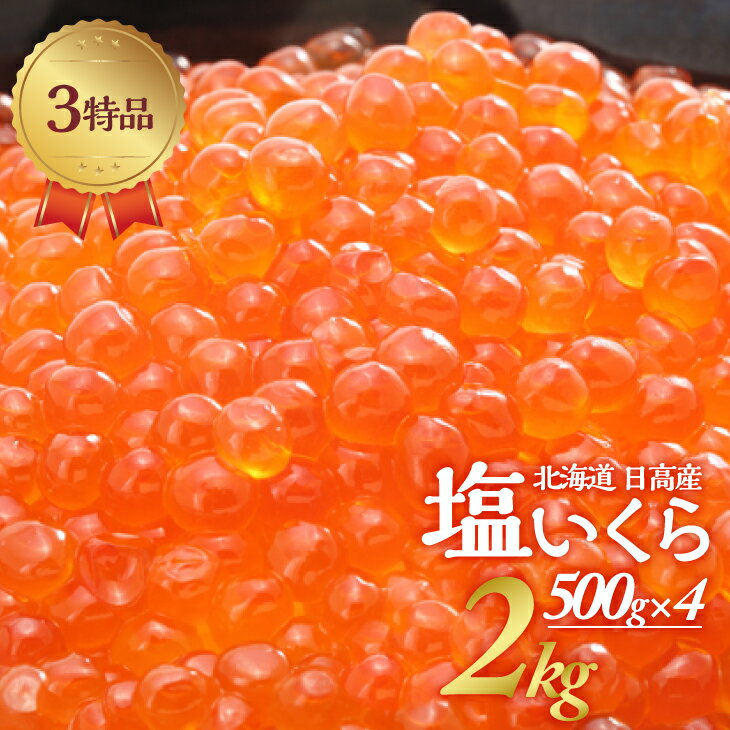 【ふるさと納税】塩いくら3特品(500g×4箱)[02-501] 北海道 浦河 ふるさと納税 い北海道産 北海道日高産 いくら 塩いくら 大容量 500g×4箱 送料無料