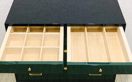 桐モダンチェスト 75巾四の二 グリーン&ブラック 家具 伝統 暮らし インテリア 人気 ランキング おすすめ ギフト 故郷 ふるさと 納税 福島 ふくしま 二本松市 送料無料【田中家具】