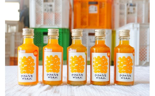 ささのうち農園の5種飲み比べセット（小瓶）5本入り【 100％ストレートみかんジュース オレンジジュース 柑橘飲料 お試し容量 贈答 贈り物ギフト フルーツ 果物 みかん ギフト ささのうち農園 三重県 御浜町   】
