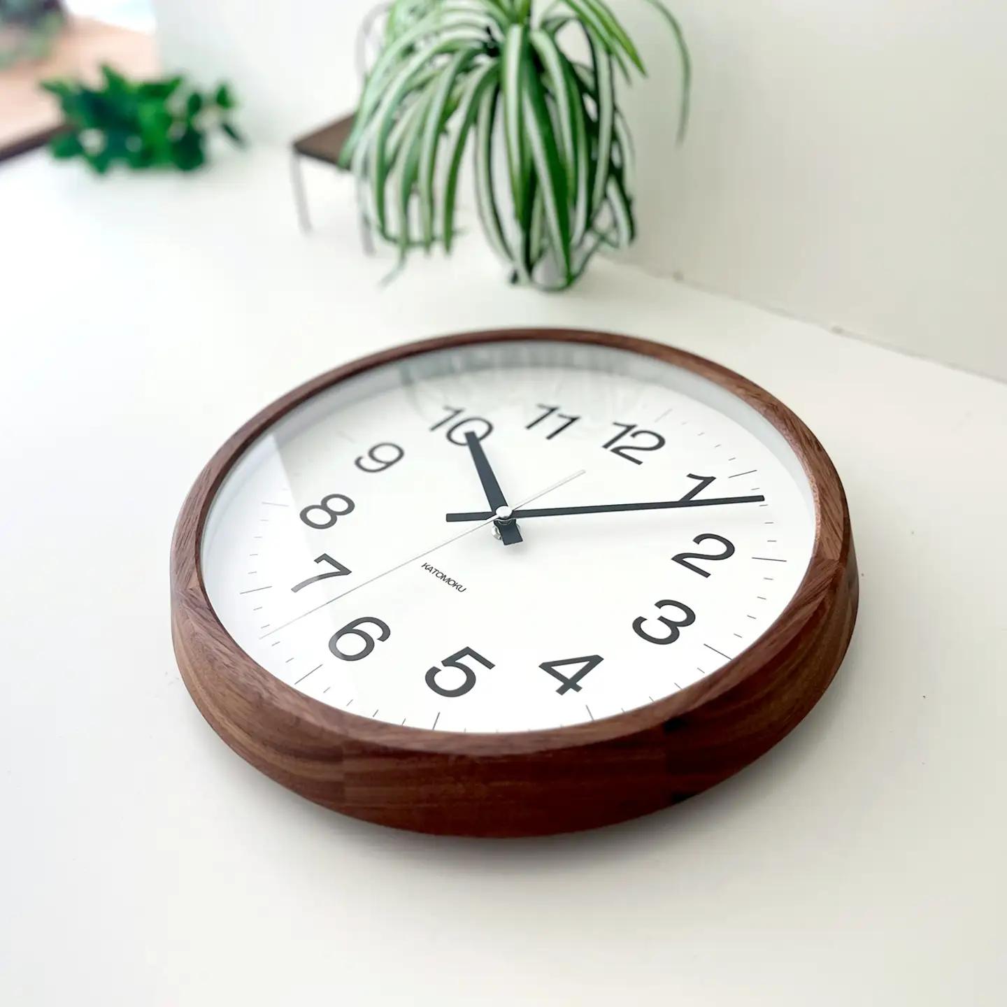 KATOMOKU muku clock 木製掛け時計（ウォールナット）km-113WA