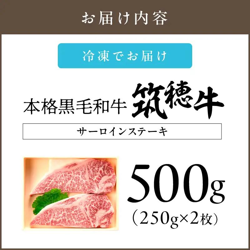 森本牧場産 本格黒毛和牛 筑穂牛 サーロインステーキ 250g×2枚【E-099】