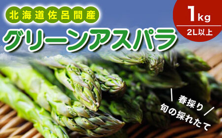 【先行受付】春採りグリーンアスパラ 1kg 2L以上 佐呂間町産（2026年3月末より順次発送予定） SRMM033