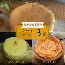 【ふるさと納税】 3種のケーキセット（チーズスフレ・レアチーズケーキ・アップルパイ） 【 ふるさと納税 人気 おすすめ ランキング 菓子 ケーキ チーズスフレ アップルパイ レアチーズケーキ 甘い 美味しい 北海道 佐呂間町 送料無料 】 SRMJ026