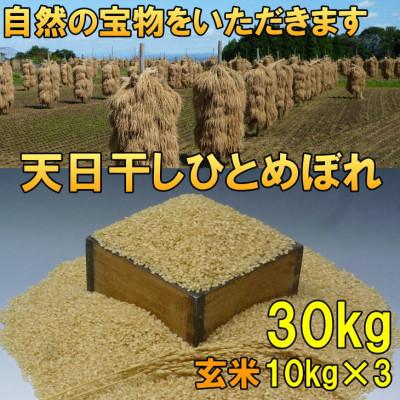 ふるさと納税 奥州市  天日干し ひとめぼれ 玄米 30kg(10kg×3) 令和7年産玄米 30キロ [AC054]