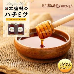 日本蜜蜂のハチミツ100％！はちみつ（2本）  高級 自然食品 無添加 ニホンミツバチ