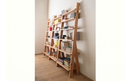 天然木シェルフ 本棚 幅56cm / ウォールナット材 または オーク材 【HIRASHIMA SCALA Shelf 056】 受注生産