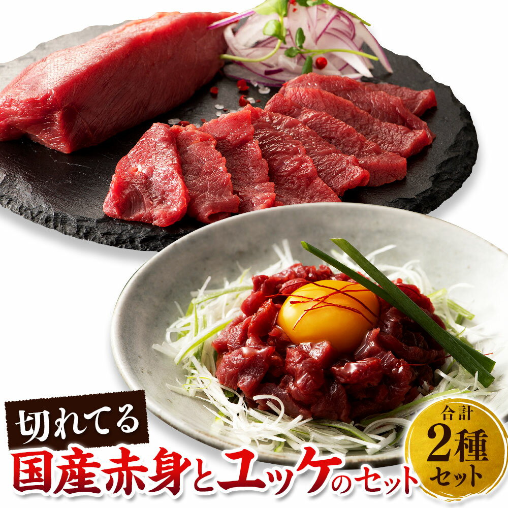 【ふるさと納税】切れてる国産赤身とユッケのセット 2種セット 国産馬刺し赤身スライス 40g×2個 国産馬刺しユッケ 50g×2個 馬刺しのたれ 生姜 ユッケのたれ 肉 にく お肉 馬肉 馬刺し ばさし 馬刺 ユッケ スライス 刺し身 刺身 九州 熊本県 送料無料