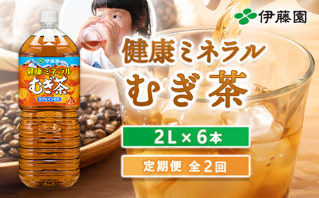 『定期便：全2回』健康ミネラルむぎ茶2L×6本【50000801】