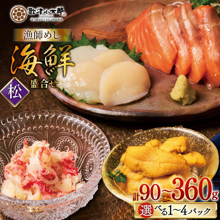 【ふるさと納税】 海鮮丼 漁師めし 〈松〉 【選べる内容量】 [橋本水産食品 宮城県 南三陸町 m304amh590058] 魚介 魚介類 魚 海鮮 海鮮丼 丼 サーモン 銀鮭 鮭 小分け 個包装 冷凍 三陸 ホタテ 帆立 ほたて 90g 180g 270g 360g