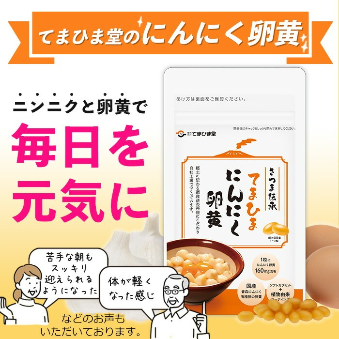 No.1298-A ＜定期便・全3回(隔月)＞活力セット(てまひま にんにく卵黄・ビタミンB群/各2袋×3回 計12袋) 鹿児島 日置市 ニンニク 健康食品 栄養 カプセル 安全安心【てまひま堂】