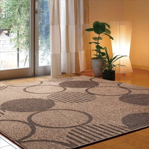 抗ウイルス加工 カーペット ベージュ 1枚 約185×185cm 270042219型[1131]