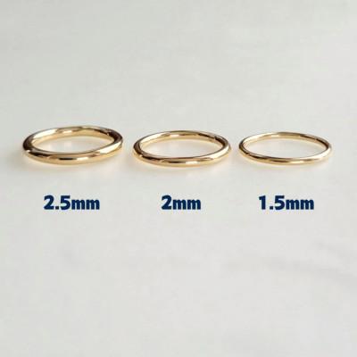 ふるさと納税 藤沢市 K18 丸線リング(2ミリ) 16〜20号 ご希望のリングサイズで制作 18金 指輪 |  | 03