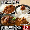 【ふるさと納税】鹿児島県産黒豚特産品の詰合せ(4種計12個)豚肉 惣菜 レトルト食品 レトルト おかず 小分け 郷土料理 豚骨味噌煮 トンコツ カレー レトルトカレー キーマカレー ポークカレー 常温 温めるだけ【富士食品】