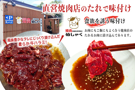 熟成牛ハラミ 1kg (250g×4パック) たれ 味付 小分け 冷凍 焼肉 焼き肉 牛 牛肉 ビーフ ハラミ BBQ 【そうざい男しゃく（株式会社池延）】【ho1468】
