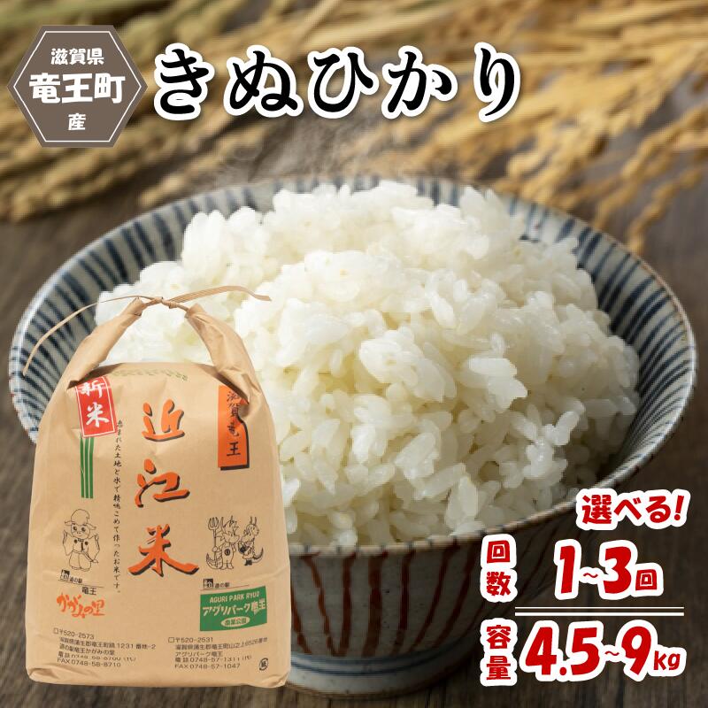【ふるさと納税】 令和7年産 新米 きぬひかり 精米 4.5kg 9kg 選べる 単品 定期便 3ヶ月 ※玄米時 5kg 10kg 白米 環境こだわり米 お米 おこめ コメ キヌヒカリ 2025年産 米 特別栽培米 炊飯器 国産 近江米 贈り物 ギフト 農家応援 人気 農家直送 産地直送 滋賀県 竜王町