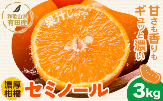 【先行予約】和歌山県 有田産 セミノール 約3kg (サイズ混合 秀品) 厳選館《2026年4月中旬-5月下旬頃出荷》和歌山県 日高町 柑橘 オレンジ みかん 果物 フルーツ 青果 送料無料