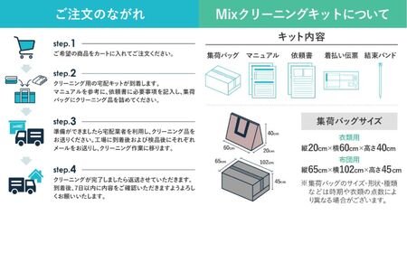 衣類5点と布団3枚のクリーニング（10ヶ月の保管サービス付き）布団も衣類もこれ一つ！MIXクリーニングでまとめてきれいに！ 　ヤマトヤだけのMIXクリーニング